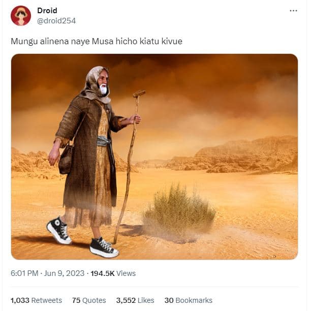 Droid droid254 mungu alinena naye musa hicho kiatu kivue 6.01 pm jun 9, 194.5k v