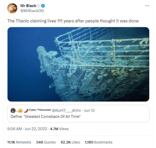 Mr black mrblackog the titanic claiming lives 111 years after people thought it
