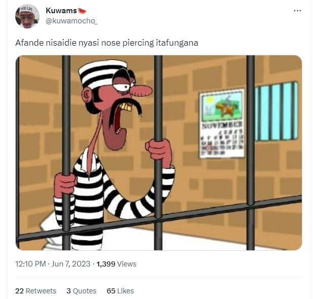 Kuwams kuwamocho afande nisaidie nyasi nose piercing itafungana 12.10 pm . jun 7