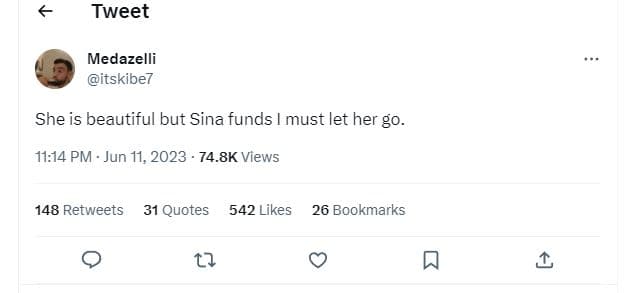 Tweet medazelli itskibe7 she is beautiful but sina funds must let her g0. 11.14