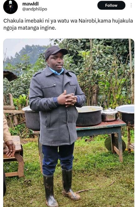 Mawidi andphilipo follow chakula imebaki ni ya watu wa nairobi,kama hujakula ngo