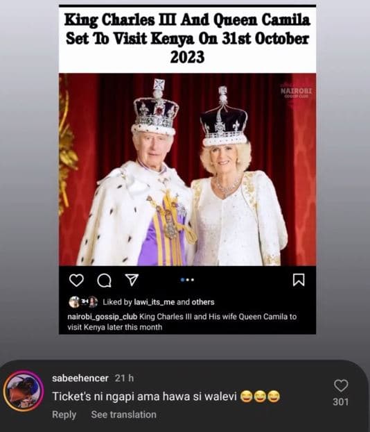 King charles ii and queen camila set 16 visit kenya on 31st october mairoi q 7 l