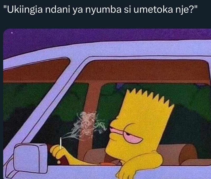 Ukiingia ndani ya nyumba si umetoka nje?