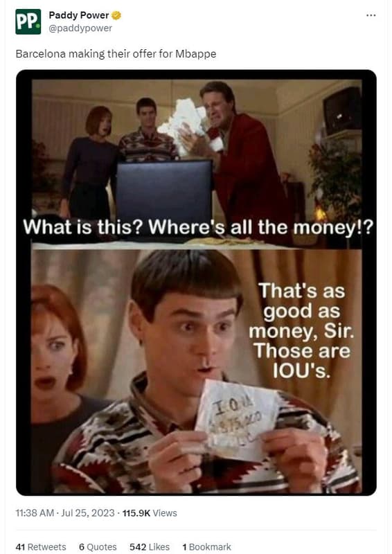 Ppp paddy power paddypower barcelona making their offer for mbappe what is this?