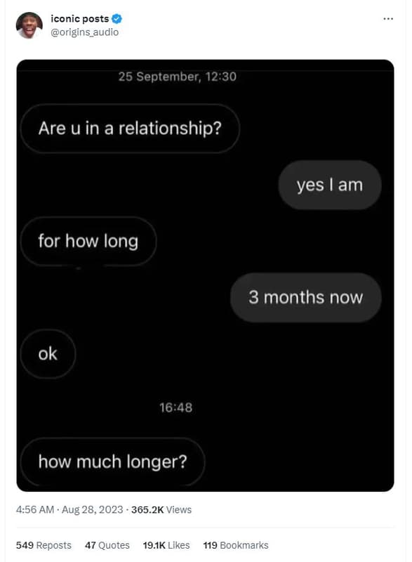 Iconic posts origins_audio 25 september 1230 are u in a relationship? yes am for