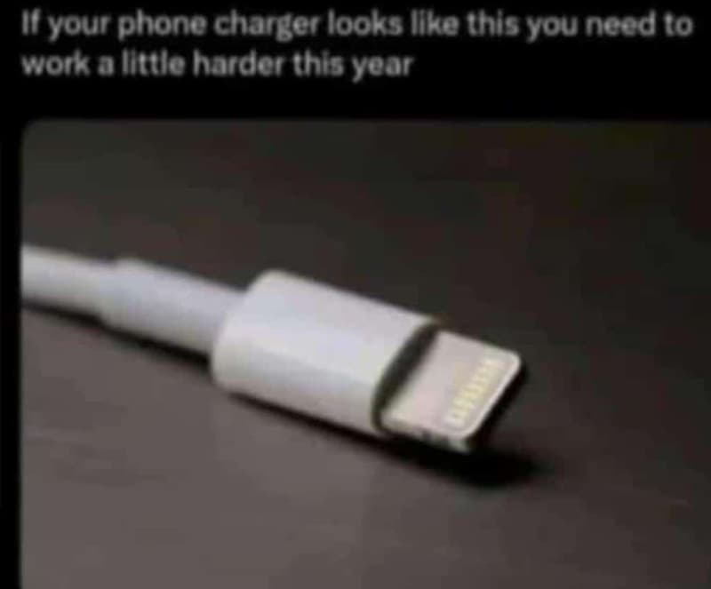 1 your phone charger looks ilke this you need 0 workallulaharder this year