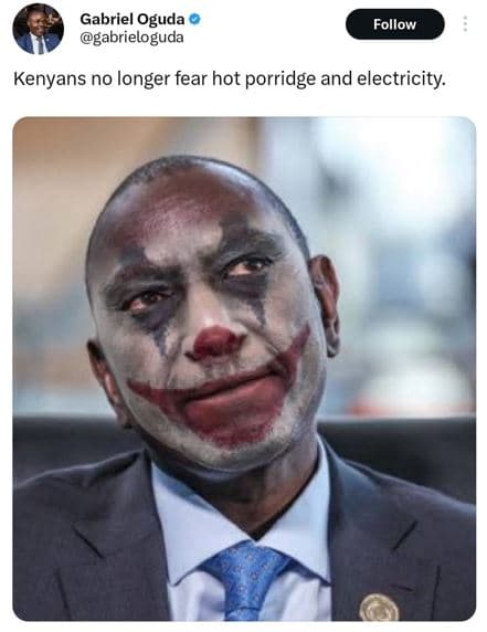 Gabriel oguda gabrieloguda follow kenyans no longer fear hot porridge and electr