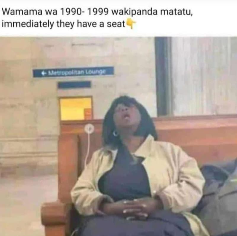 Wamama wa wakipanda matatu immediately they have a seat cuccoin