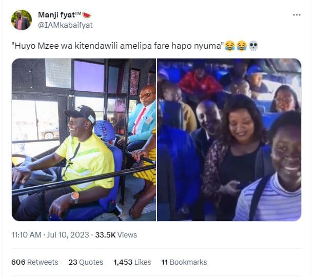 Manji fyat m iamkabaifyat huyo mzee wa kitendawili amelipa fare hapo nyuma 11.10