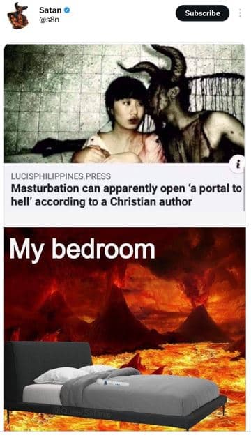 Satan s8n subscribe lucisphilippines press masturbation can apparently open 'a p