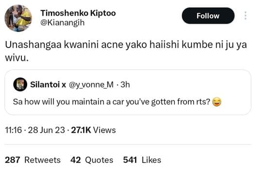 Timoshenko kiptoo kianangih follow unashangaa kwanini acne yako haiishi kumbe ni