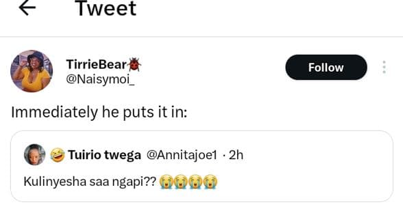 Tweet tirriebear naisymoi_ follow immediately he puts it in tuirio twega annitaj