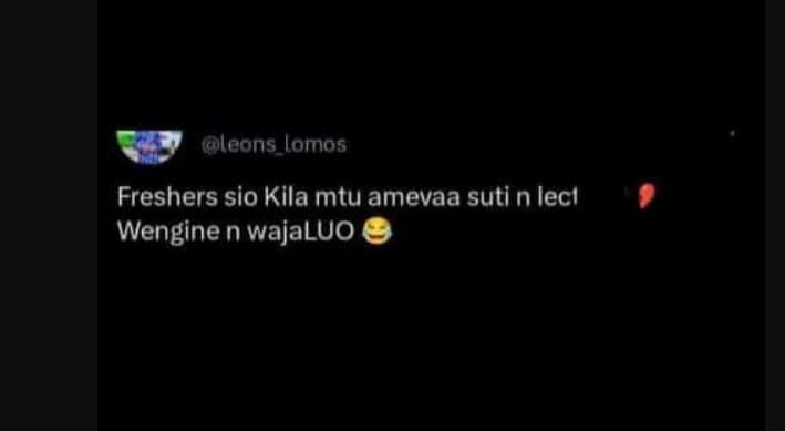 Oleons_lomos freshers sio kila mtu amevaa suti n leci wengine n wajaluo
