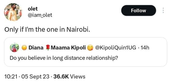 Olet iam olet follow only if i'm the one in nairobi. diana maama kipoli kipoliqu