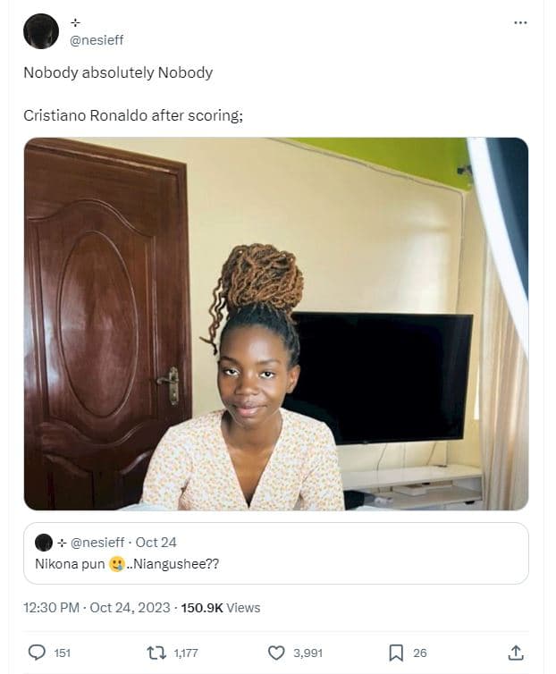 Nesieff nobody absolutely nobody cristiano ronaldo after scoring nesieff oct 24