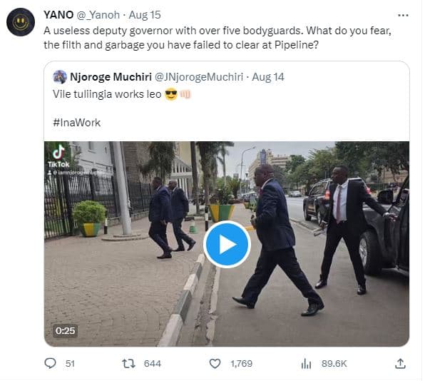 Yano _yanoh aug 4 useless deputy governor with over five bodyguards what do you