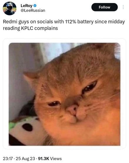 Leroy leerussian follow redmi guys on socials with 112 battery since midday read