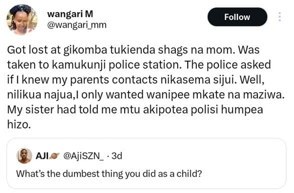 Wangari m wangari_mm follow got lost at gikomba tukienda shags na mom was taken