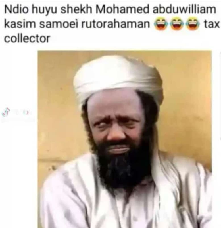Ndio huyu shekh mohamed abduwilliam kasim samoei rutorahaman tax collector