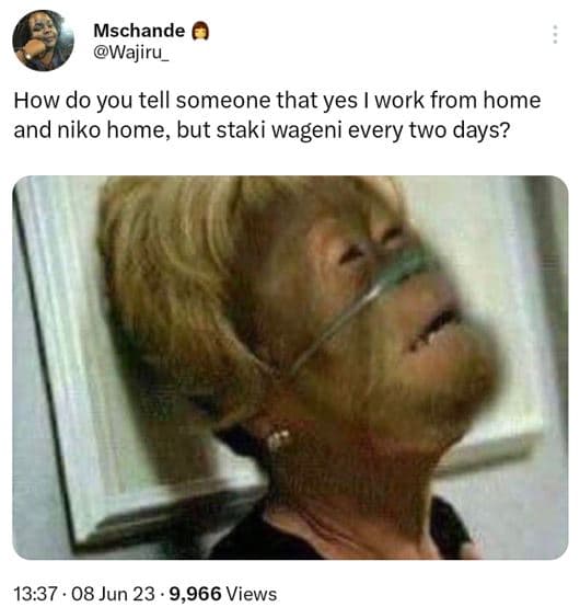 Mschande wajiru _ how do you tell someone that yes work from home and niko home