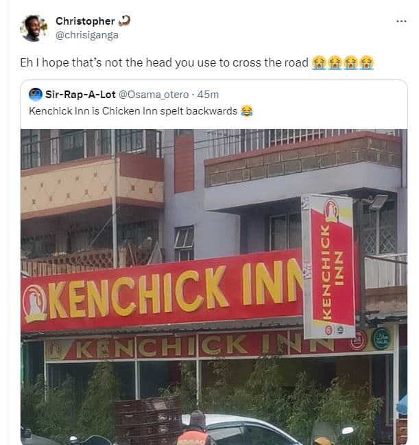 Christopher chrisiganga eh hope that's not the head you use to cross the road íà