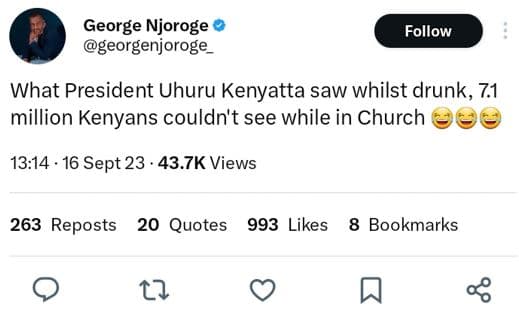 George njoroge georgenjoroge follow what president uhuru kenyatta saw whilst dru