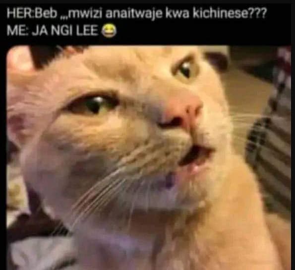 Her beb mwzi anaitwaje kwa kichinese??? me ja ngilee