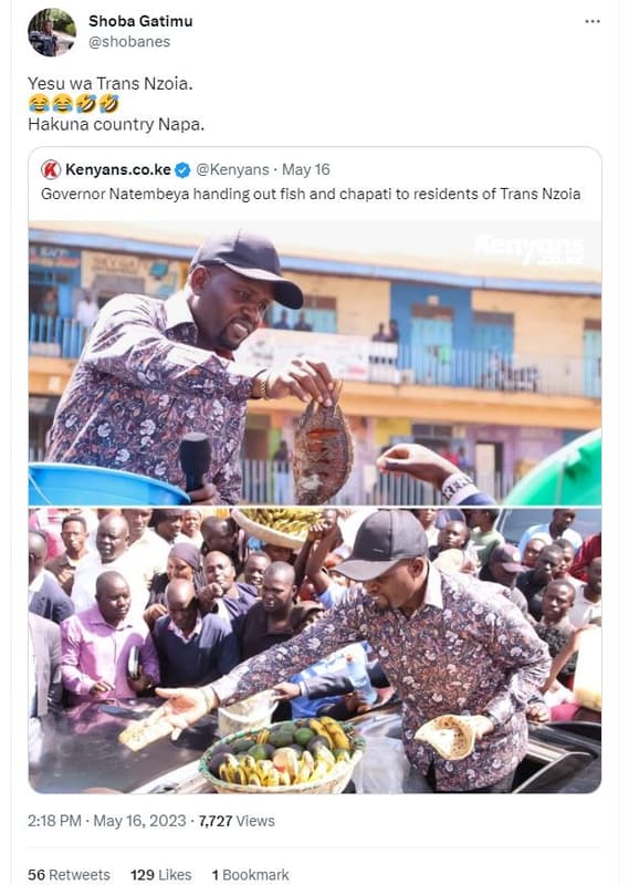 Shoba gatimu shobanes yesu wa trans nzoia 86 hakuna country napa. kenyans.co.ke