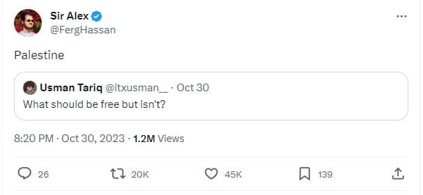 Sir alex ferghassan palestine usman tariq itxusman oct 30 what should be free bu