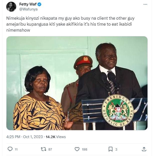 Fetty waf wafunya nimekuja kinyozi nikapata my guy ako busy na client the other