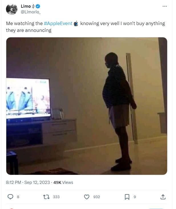 Limo limorio_ me watching the appleevent knowing very well i won't buy anything