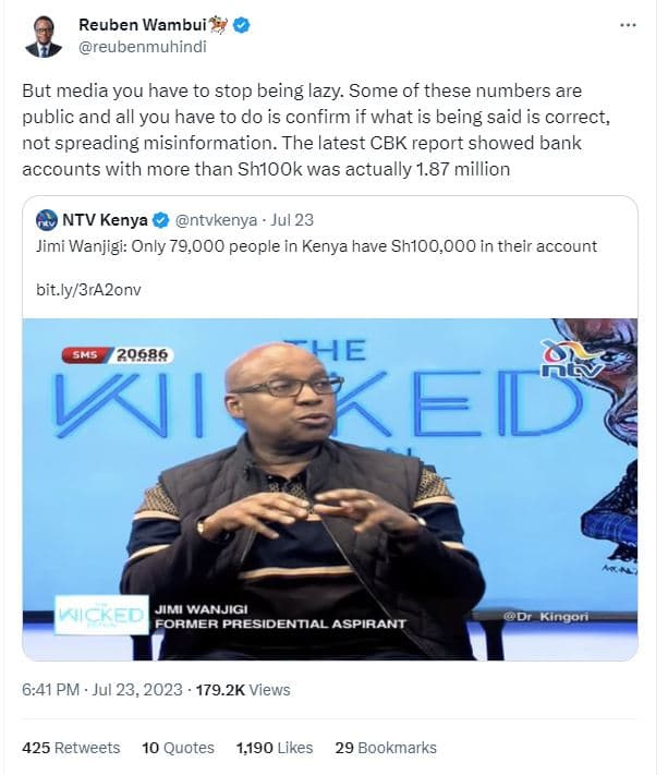 Reuben wambui reubenmuhindi but media you have to stop being lazy. some of these