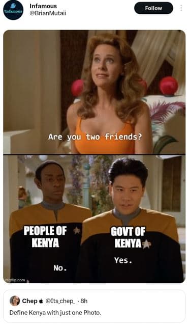 Infamous brianmutaii follow are you two friends? people of kenya govt of kenya y