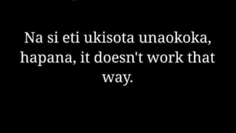 Na si eti ukisota unaokoka hapana it doesn't work that way