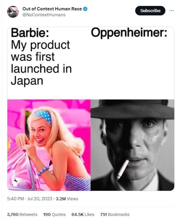 Out of context human race nocontexthumans subscribe barbie my product was first