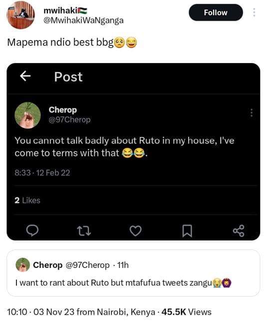 Mwihakil mwihakiwanganga follow mapema ndio best bbg post cherop 97cherop you ca