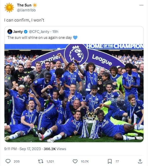 The sun liamtribb can confirm, won't janty cfc_janty 19h the sun will shine on u