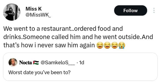 Miss k misswk follow we went to a restaurant_ordered food and drinks.someone cal