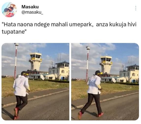 Masaku masaku 'hata naona ndege mahali umepark, anza kukuja hivi tupatane