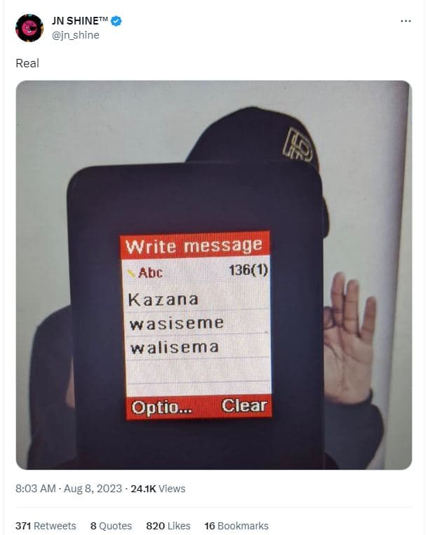 Jn shinetm jn_shine real write message abc 1361 kazana wasiseme walisema optio.