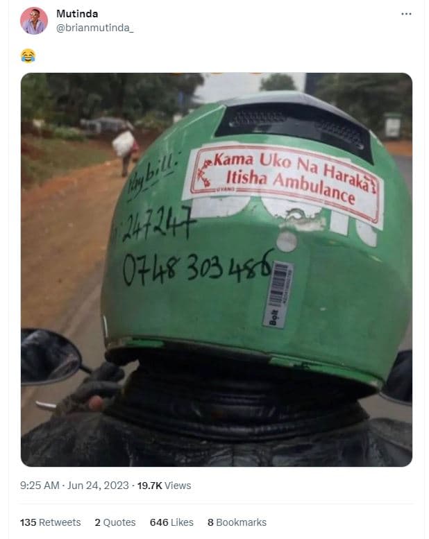 Mutinda brianmutinda bilt kama uko itisha na ambulance harakà 2 048 303 458 9.25