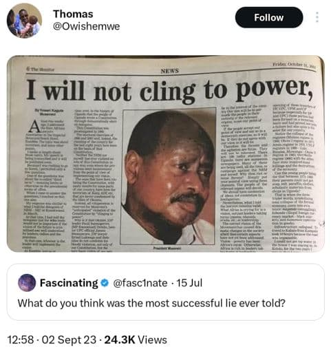 Thomas owishemwe follow iwill not cling to power fascinating fascinate 15 jul wh