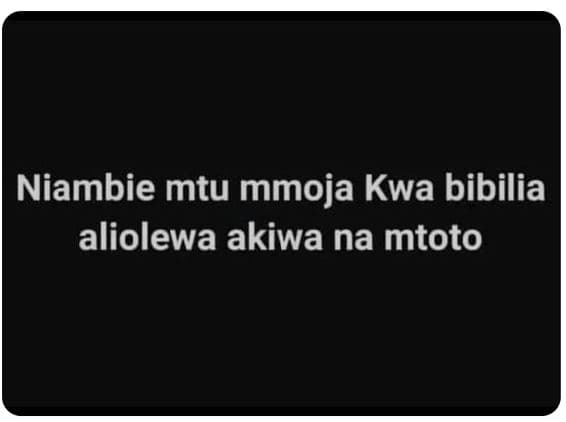 Niambie mtu mmoja kwa bibilia aliolewa akiwa na mtoto