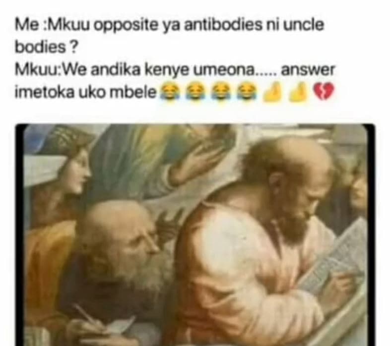 Me mkuu opposite ya antibodies ni uncle bodies ? mkuuwe andika kenye umeona. ans