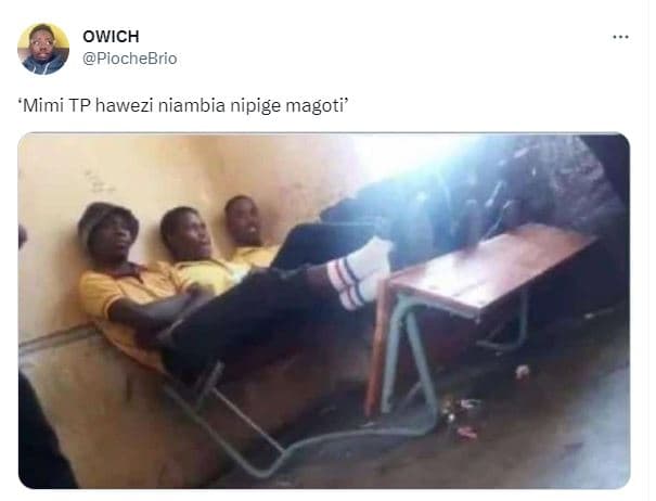 Owich piochebrio 'mimi tp hawezi niambia nipige magoti'