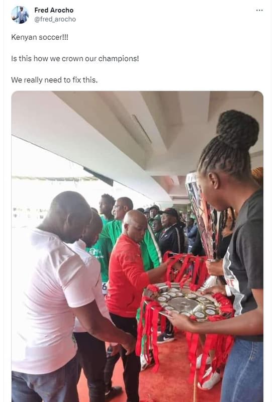 Fred arocho fred_arocho kenyan soccerll! is this how we crown our champions! we