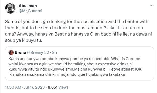 Abu iman mr_guantai some of you don't g0 drinking for the socialisation and the