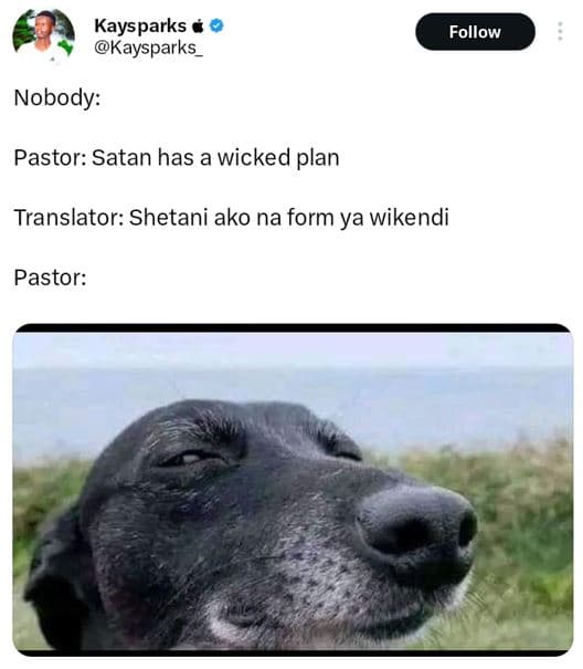 Kaysparks kaysparks follow nobody pastor satan has a wicked plan translator shet