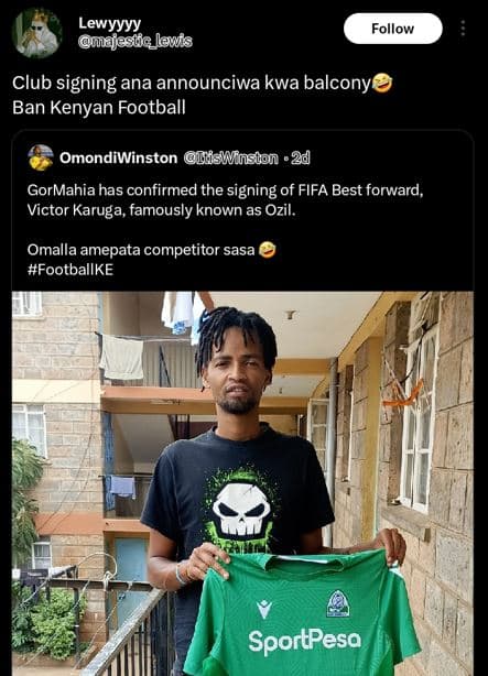 Lewyyyy usjestie_lawis follow club signing ana announciwa kwa balcony ban kenyan