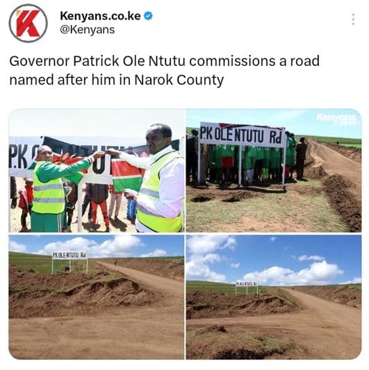 Kenyans.co.ke kenyans governor patrick ole ntutu commissions a road named after